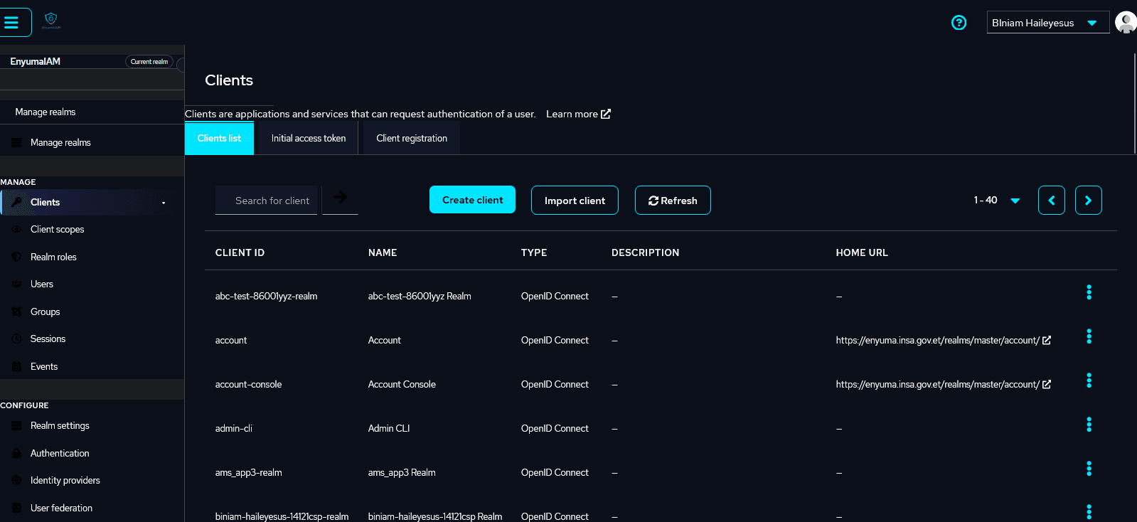 EnyumaIAM interface